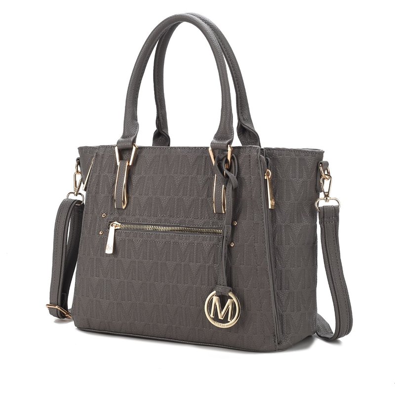 Mkf Collection By Mia K Cairo M Signature Satchel Bag In Grey