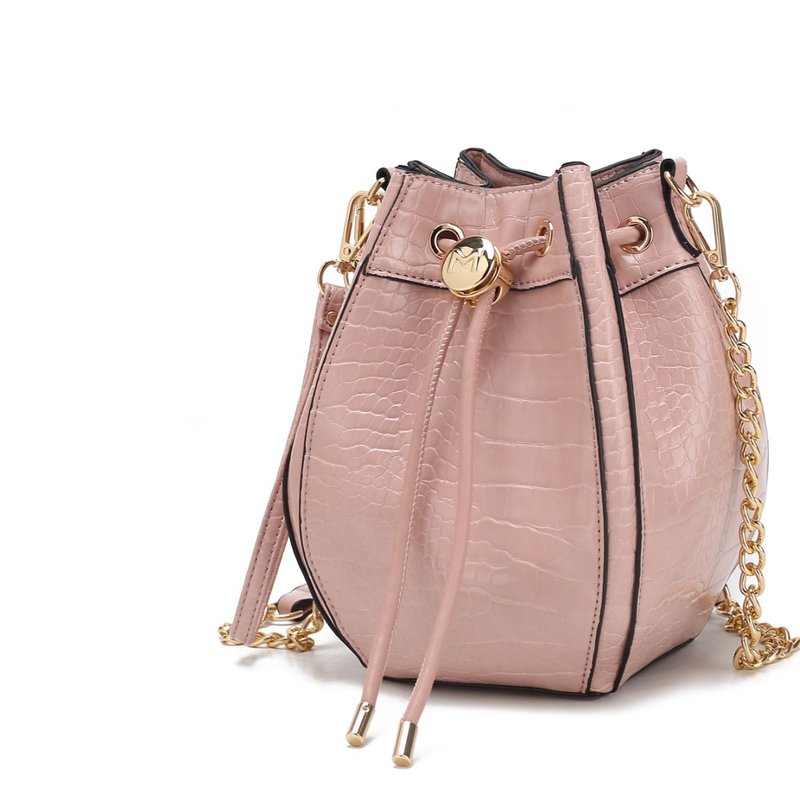 Mkf Collection By Mia K Cassidy Crocodile Embossed Vegan Leather Women's Shoulder Bag In Pink