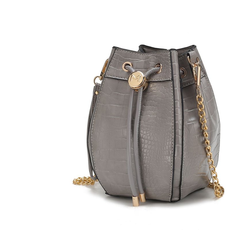 Mkf Collection By Mia K Cassidy Crocodile Embossed Vegan Leather Women's Shoulder Bag In Grey