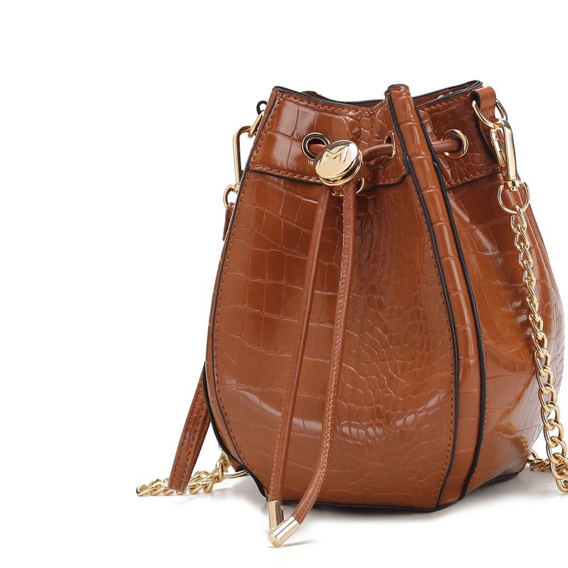 Mkf Collection By Mia K Cassidy Crocodile Embossed Vegan Leather Women's Shoulder Bag In Brown