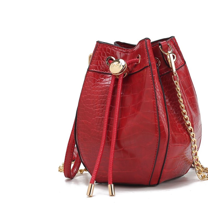 Mkf Collection By Mia K Cassidy Crocodile Embossed Vegan Leather Women's Shoulder Bag In Red