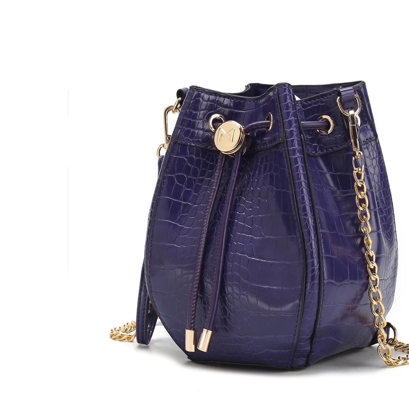 Mkf Collection By Mia K Cassidy Crocodile Embossed Vegan Leather Women's Shoulder Bag In Purple