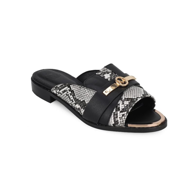 MKF COLLECTION BY MIA K MKF COLLECTION BY MIA K CELINE SANDAL SNAKE CASUAL FOR WOMEN WITH DECORATIVE BUCKLE
