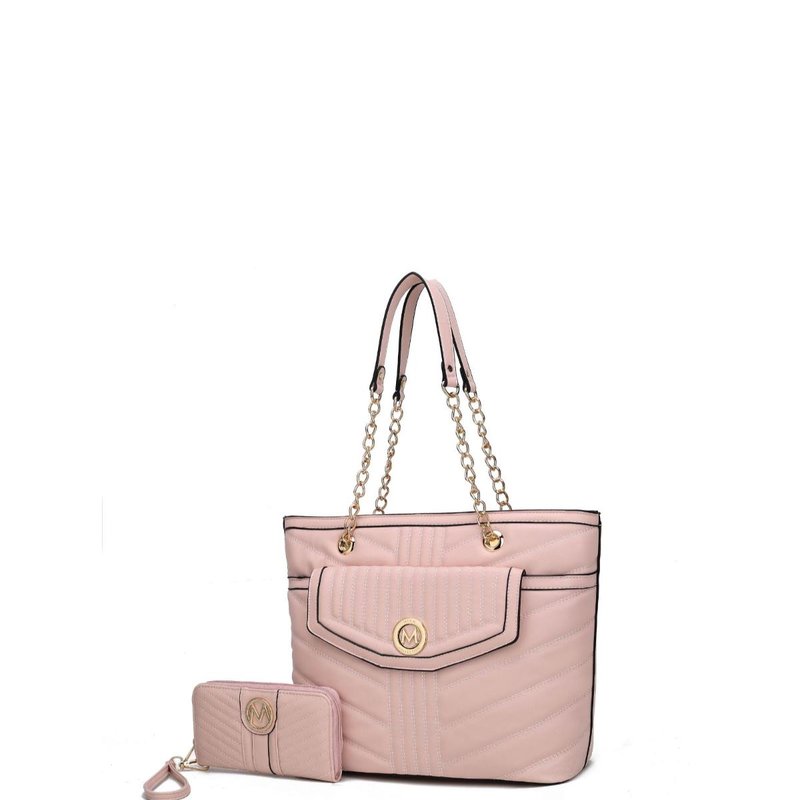 Shop Mkf Collection By Mia K Chiari Tote Bag With Wallet In Pink