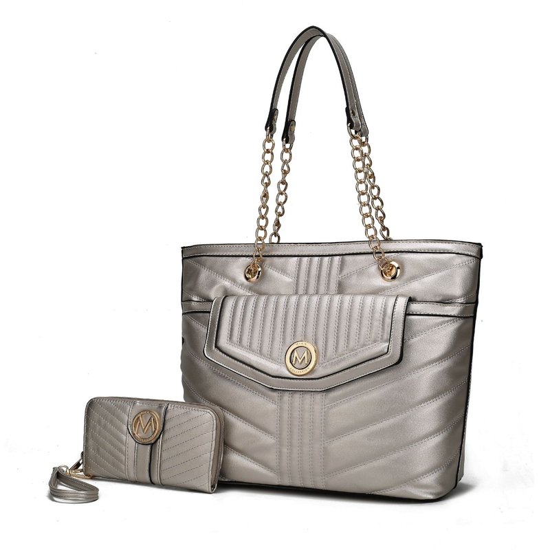 Mkf Collection By Mia K Chiari Tote Bag With Wallet In Grey