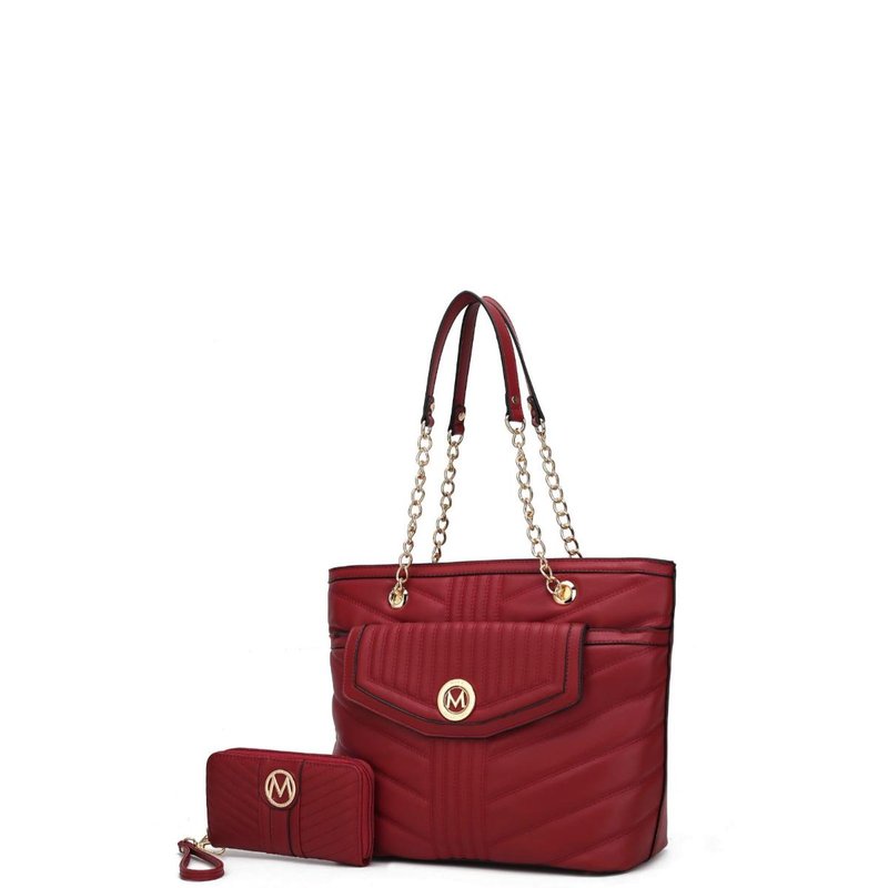 Shop Mkf Collection By Mia K Chiari Tote Bag With Wallet In Red