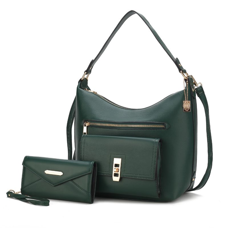Mkf Collection By Mia K Clara Vegan Leather Women's Shoulder Bag With Wristlet Wallet In Green