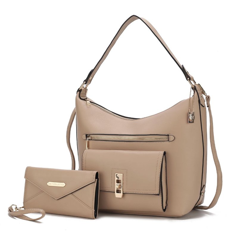 Mkf Collection By Mia K Clara Vegan Leather Women's Shoulder Bag With Wristlet Wallet In Brown