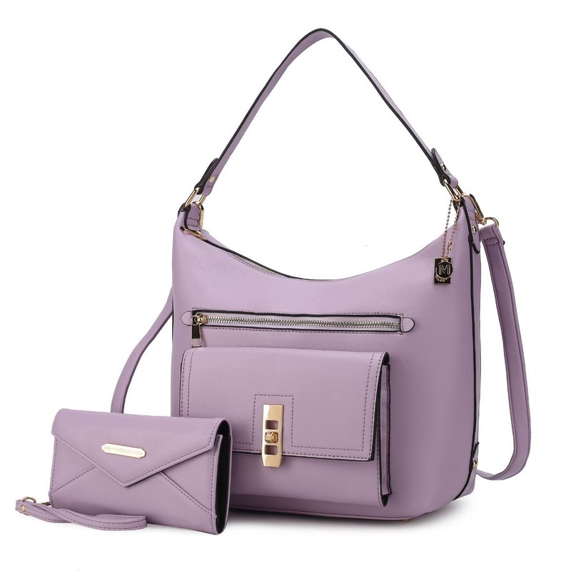 Mkf Collection By Mia K Clara Vegan Leather Women's Shoulder Bag With Wristlet Wallet In Purple