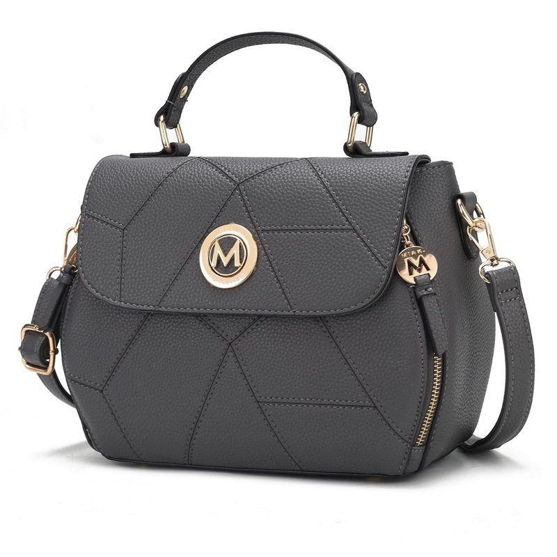 Mkf Collection By Mia K Clementine Vegan Leather Women's Satchel Bag In Grey