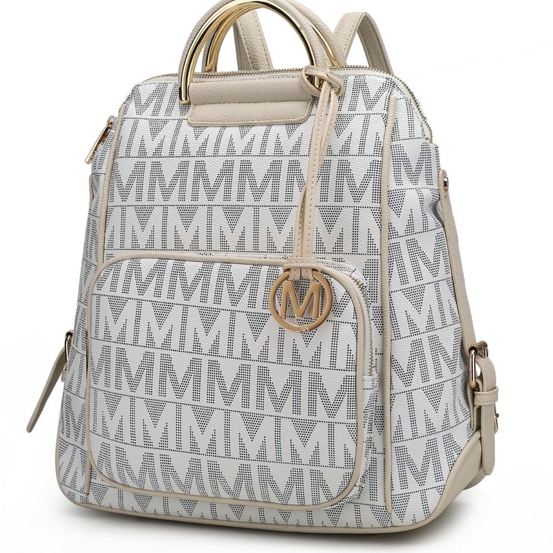 Mkf Collection By Mia K Cora Milan M Signature Trendy Backpack In White