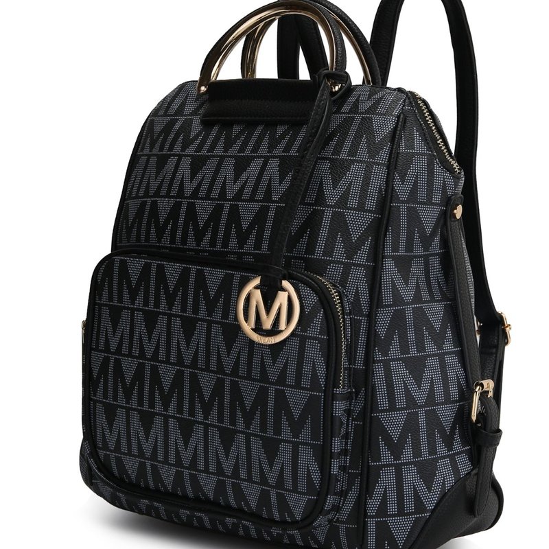 Mkf Collection By Mia K Cora Milan M Signature Trendy Backpack In Black