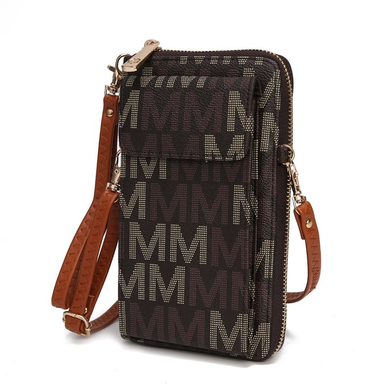 Mkf Collection By Mia K Cossetta 2 In 1 Cell Phone Crossbody Wristlet In Brown