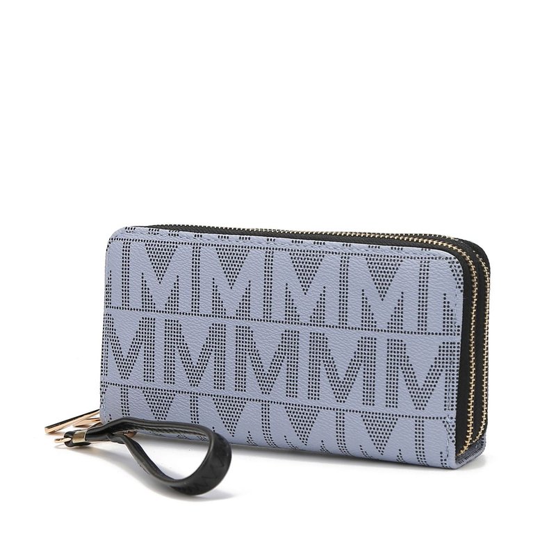 Mkf Collection By Mia K Danielle Milan M Signature Wallet Wristlet In Grey