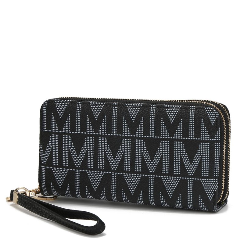 Mkf Collection By Mia K Danielle Milan M Signature Wallet Wristlet In Black