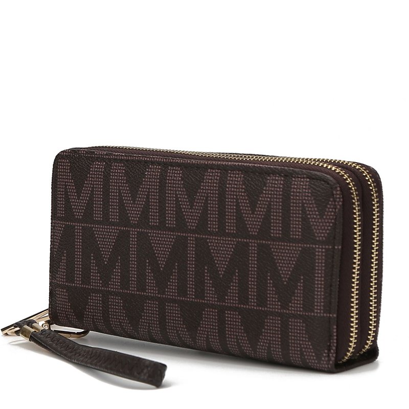Mkf Collection By Mia K Danielle Milan M Signature Wallet Wristlet In Brown