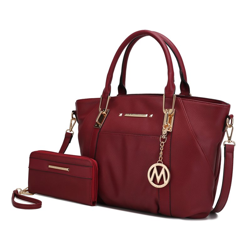 Mkf Collection By Mia K Darielle Satchel Handbag With Wallet In Red