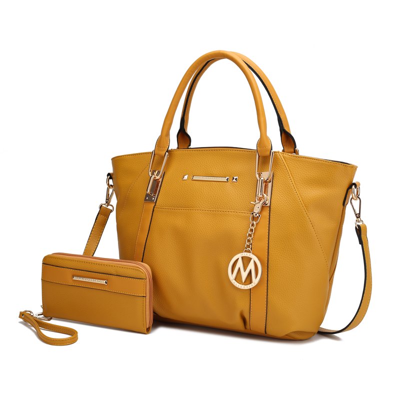 Mkf Collection By Mia K Darielle Satchel Handbag With Wallet In Yellow