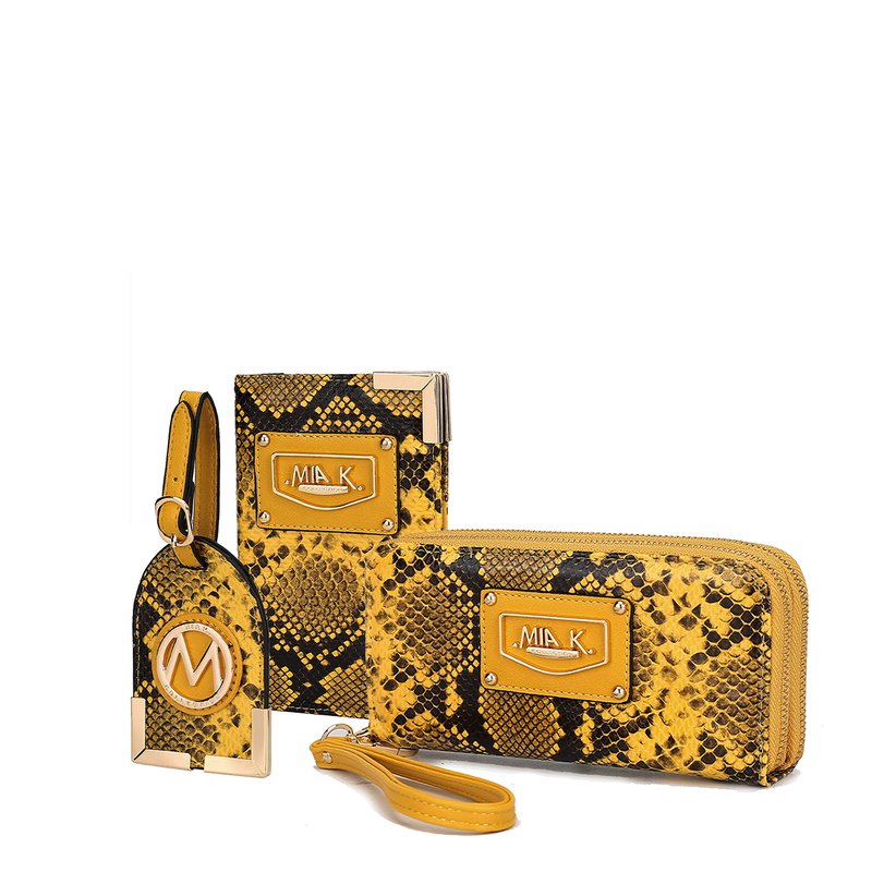 Shop Mkf Collection By Mia K Darla Snake Travel Gift For Women Set – 3 Pieces By Mia K In Yellow