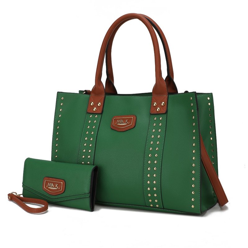 Mkf Collection By Mia K Davina Vegan Leather Women's Tote Bag With Wallet In Green