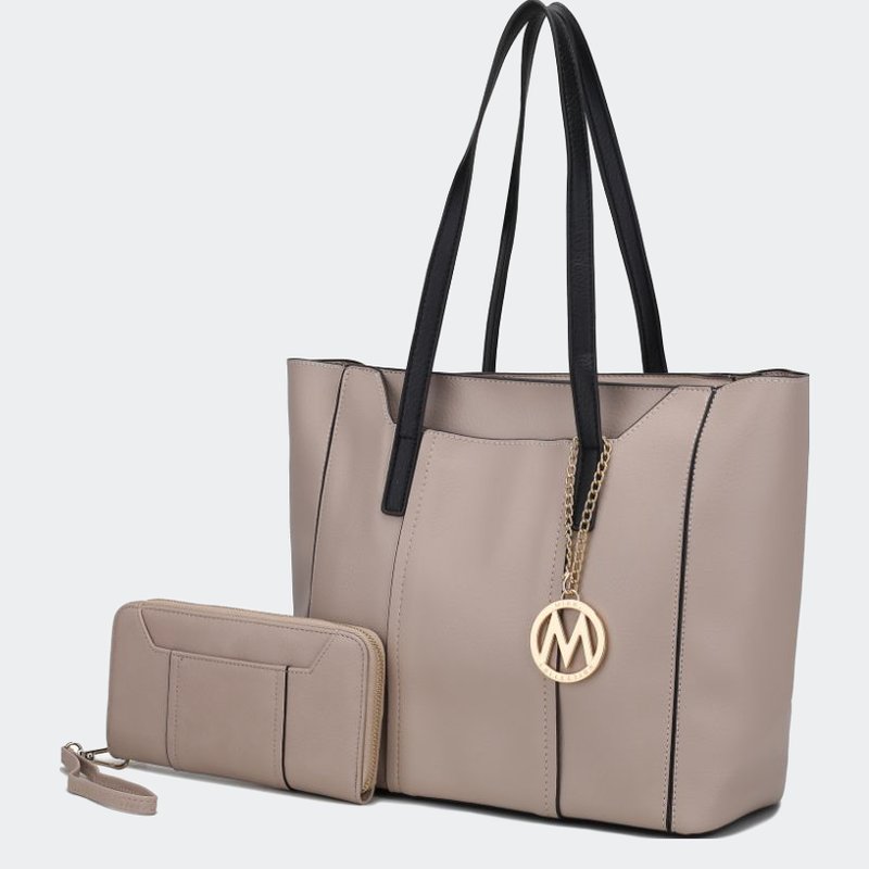 Mkf Collection By Mia K Dinah Light Weight Tote Handbag With Wallet In Brown