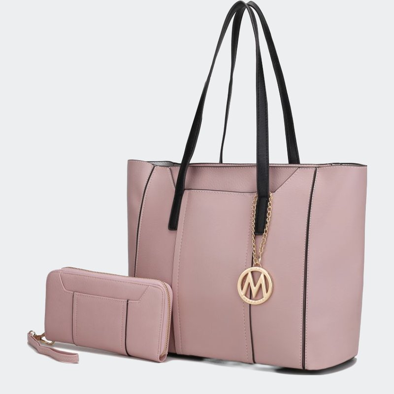 Mkf Collection By Mia K Dinah Light Weight Tote Handbag With Wallet In Pink
