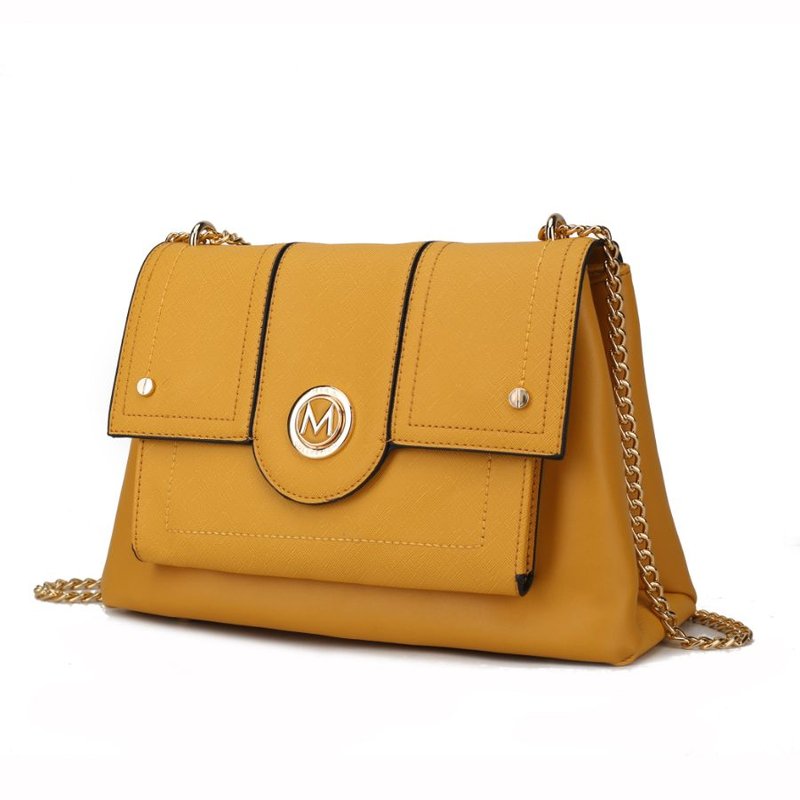 Mkf Collection By Mia K Eden Vegan Leather Women's Shoulder Bag In Yellow