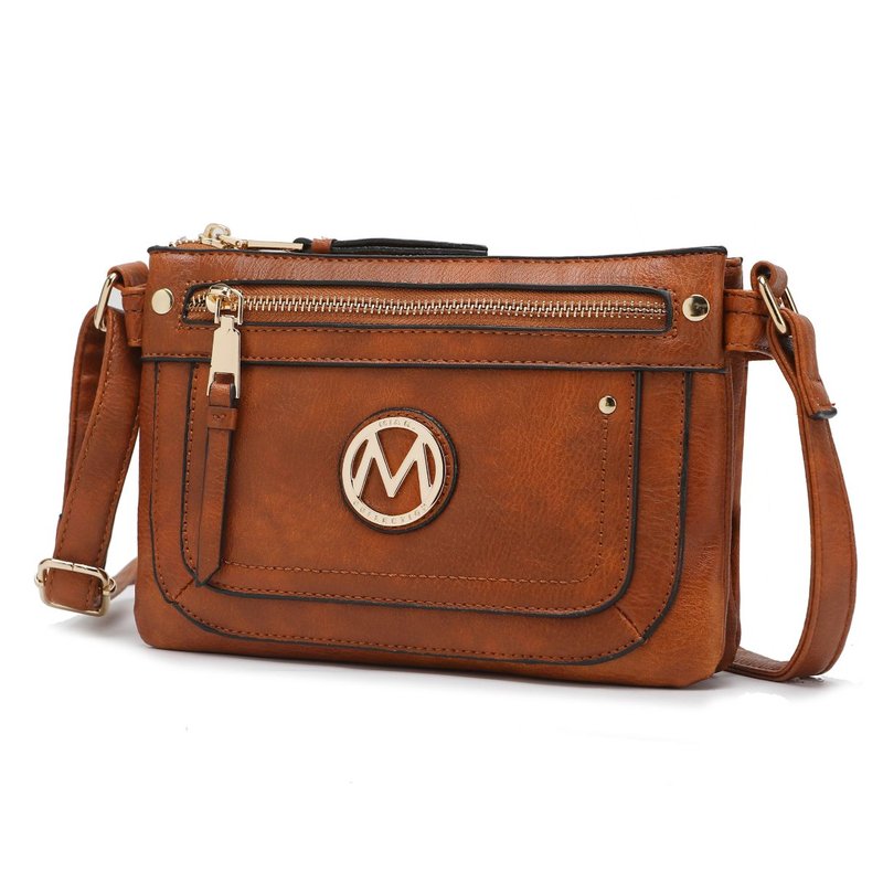 Mkf Collection By Mia K Elaina Multi Pocket Crossbody Handbag In Brown