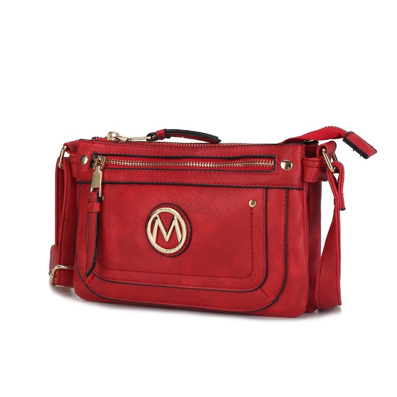 Mkf Collection By Mia K Elaina Multi Pocket Crossbody Handbag In Red