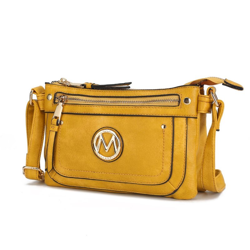 Mkf Collection By Mia K Elaina Multi Pocket Crossbody Handbag In Yellow