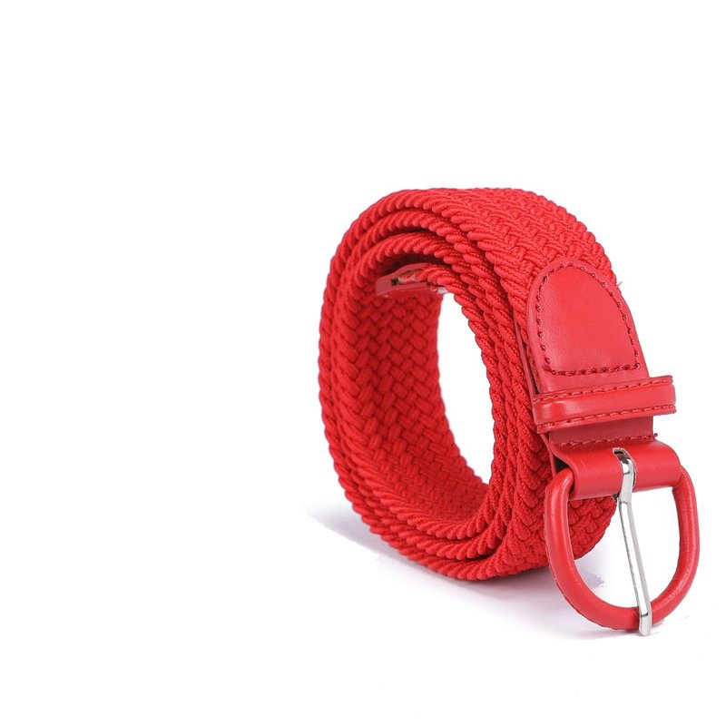 Mkf Collection By Mia K Elia Woven Adjustable Belt In Red