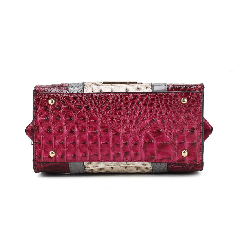 Shop Mkf Collection By Mia K Ember Faux Crocodile-embossed Vegan Leather Women's Satchel In Pink
