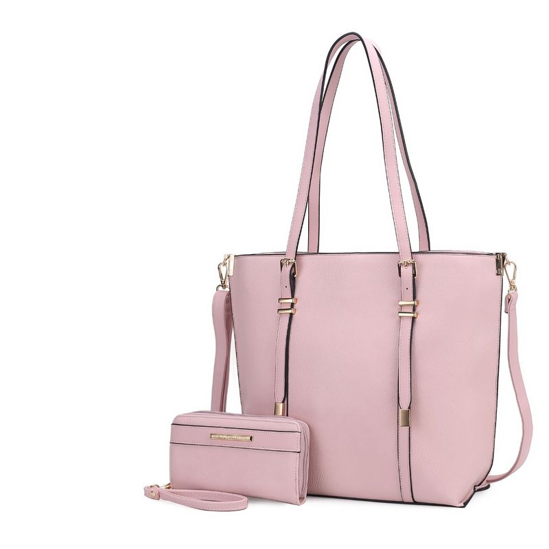 Mkf Collection By Mia K Emery Vegan Leather Women's Tote Bag With Wallet In Pink