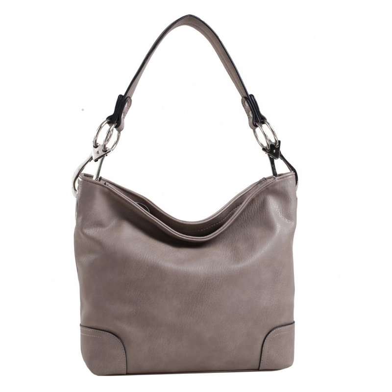 Mkf Collection By Mia K Emily Soft Vegan Leather Hobo Handbag In Grey
