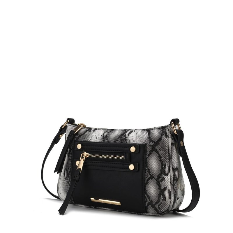 Shop Mkf Collection By Mia K Essie Snake Embossed Vegan Leather Crossbody In Black