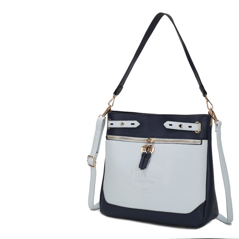 Mkf Collection By Mia K Evie Two-tone Vegan Leather Women's Shoulder Bag In Blue