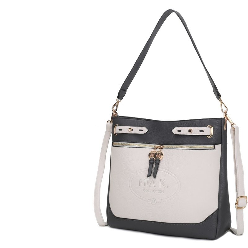Mkf Collection By Mia K Evie Two-tone Vegan Leather Women's Shoulder Bag In White