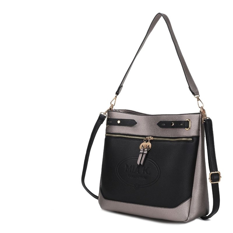 Mkf Collection By Mia K Evie Two-tone Vegan Leather Women's Shoulder Bag In Black