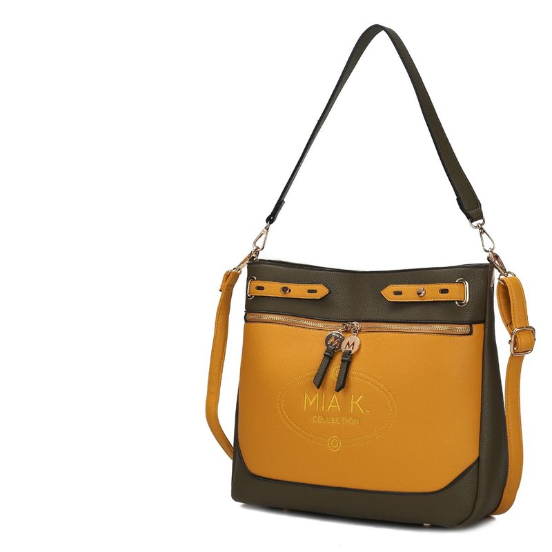 Mkf Collection By Mia K Evie Two-tone Vegan Leather Women's Shoulder Bag In Yellow