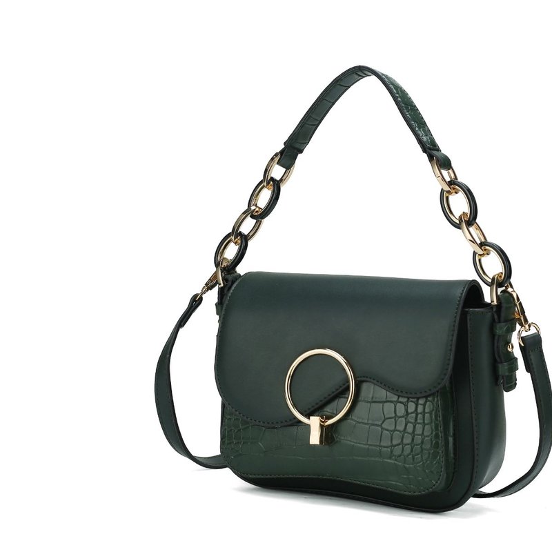 Mkf Collection By Mia K Fanta Croc Shoulder Handbag In Green