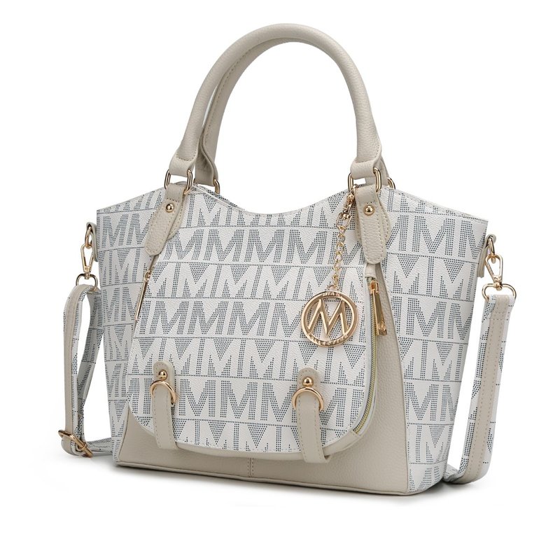 Mkf Collection By Mia K Fula Signature Satchel Bag In White