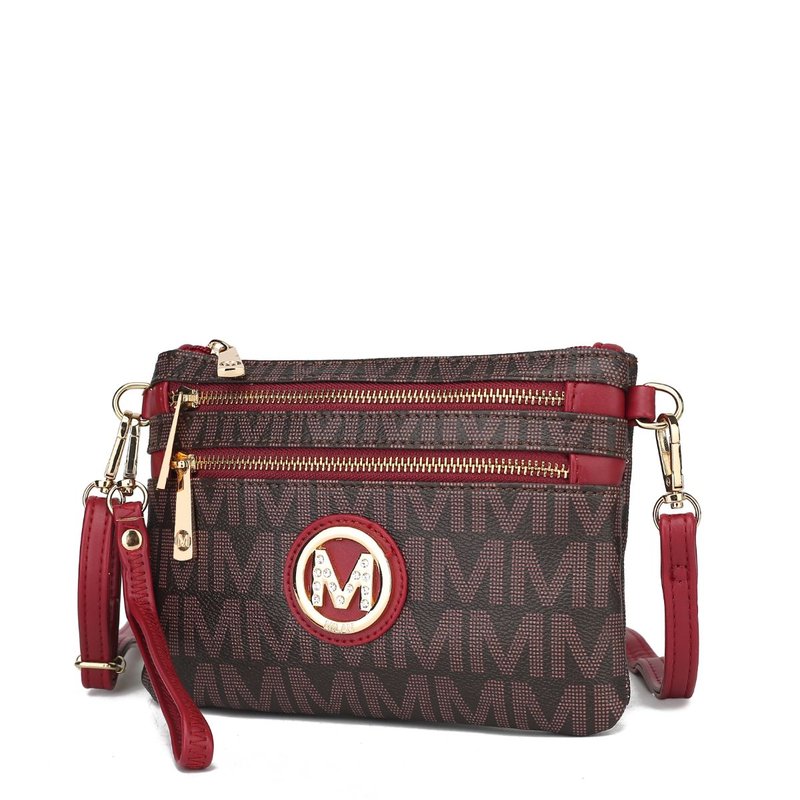 Mkf Collection By Mia K Geneve M Signature Crossbody & Wristlet In Red
