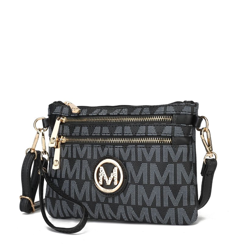 Mkf Collection By Mia K Geneve M Signature Crossbody & Wristlet In Black