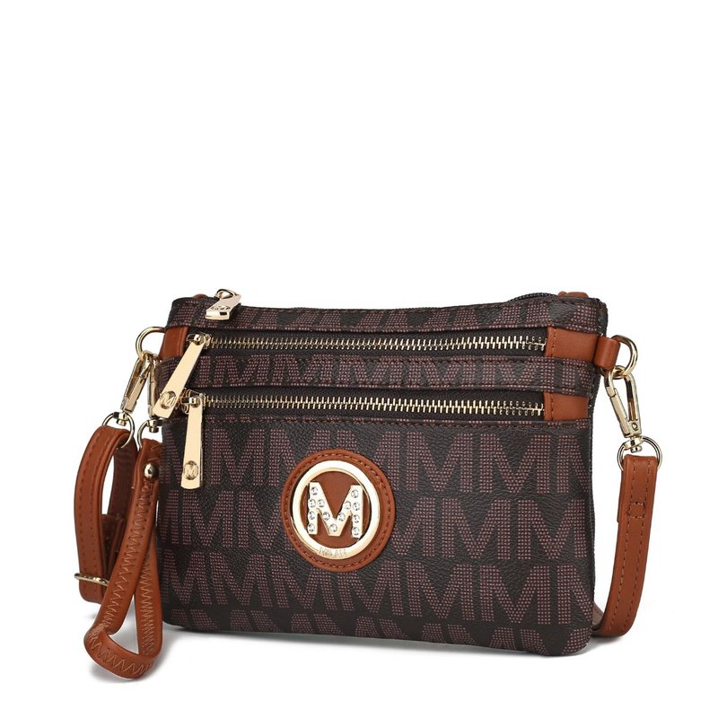 Mkf Collection By Mia K Geneve M Signature Crossbody & Wristlet In Brown