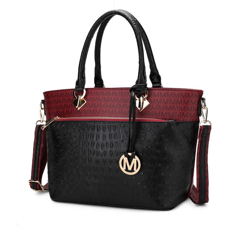 Mkf Collection By Mia K Grace Signature And Croc Embossed Tote Bag In Red