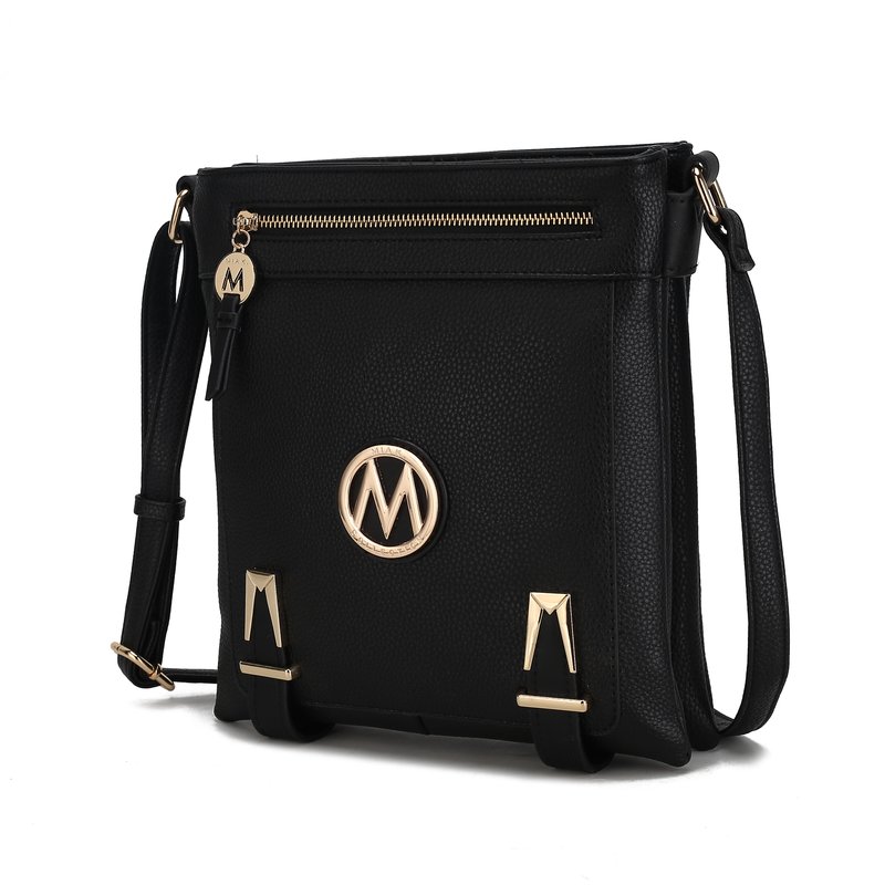 Mkf Collection By Mia K Greta Vegan Leather Crossbody Handbag For Women's In Black