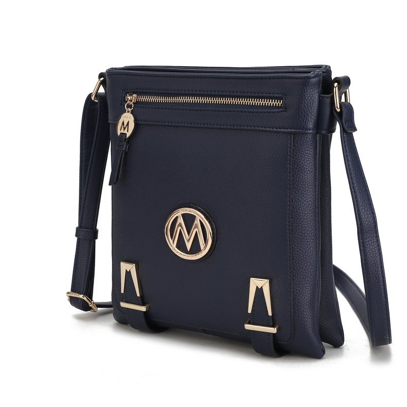 Mkf Collection By Mia K Greta Vegan Leather Crossbody Handbag For Women's In Blue