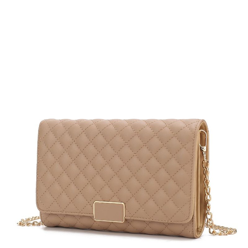 Mkf Collection By Mia K Gretchen Quilted Vegan Leather Women's Envelope Clutch Crossbody In Brown