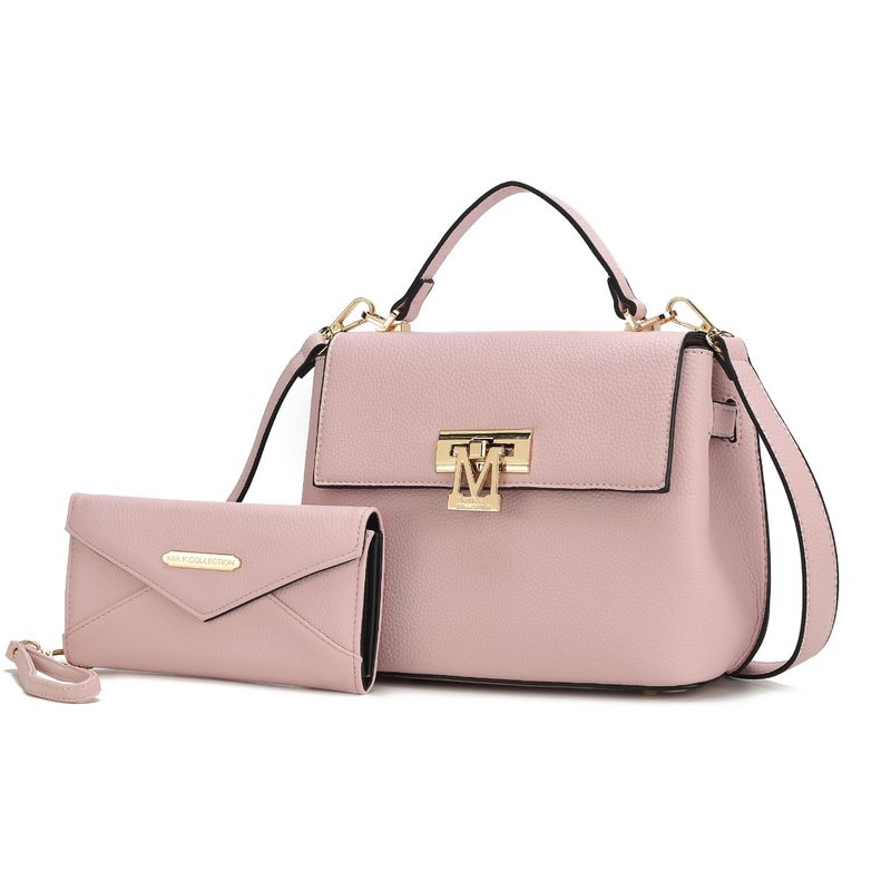 Mkf Collection By Mia K Hadley Vegan Leather Women's Satchel Bag With Wristlet Wallet In Pink