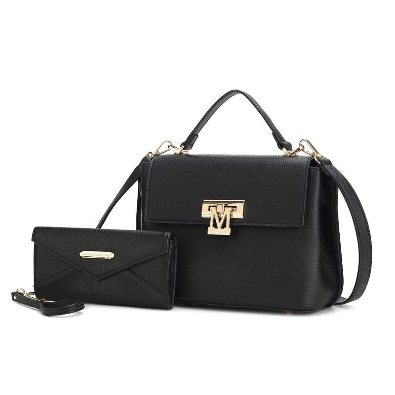 Mkf Collection By Mia K Hadley Vegan Leather Women's Satchel Bag With Wristlet Wallet In Black